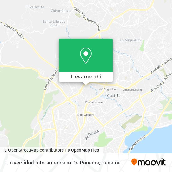 Mapa de Universidad Interamericana De Panama