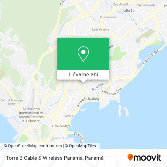 Mapa de Torre B Cable & Wireless Panama