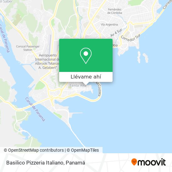 Mapa de Basilico Pizzeria Italiano