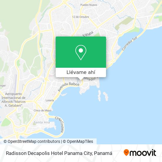 Mapa de Radisson Decapolis Hotel Panama City