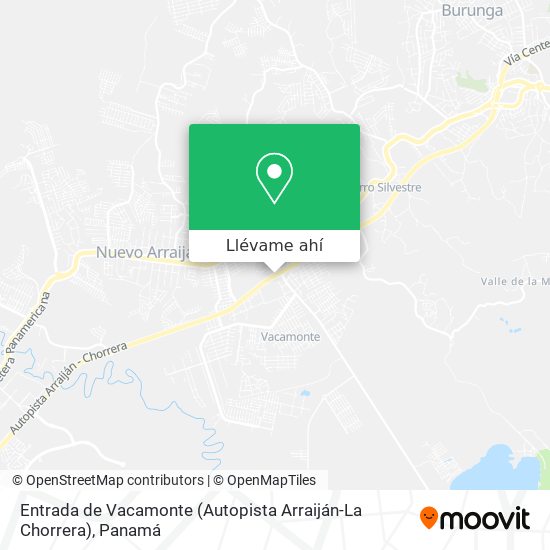 Mapa de Entrada de Vacamonte (Autopista Arraiján-La Chorrera)