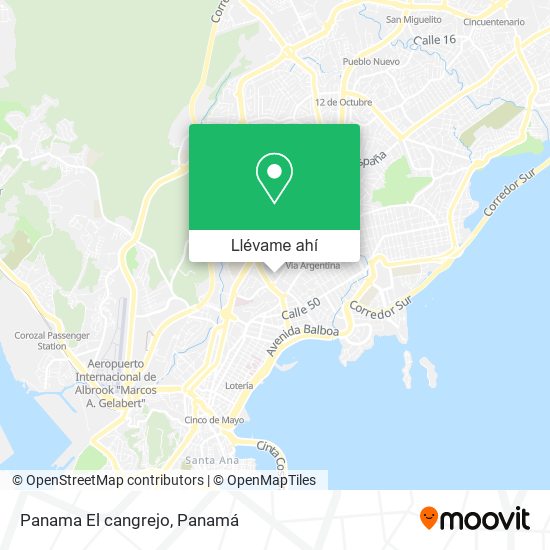 Mapa de Panama El cangrejo