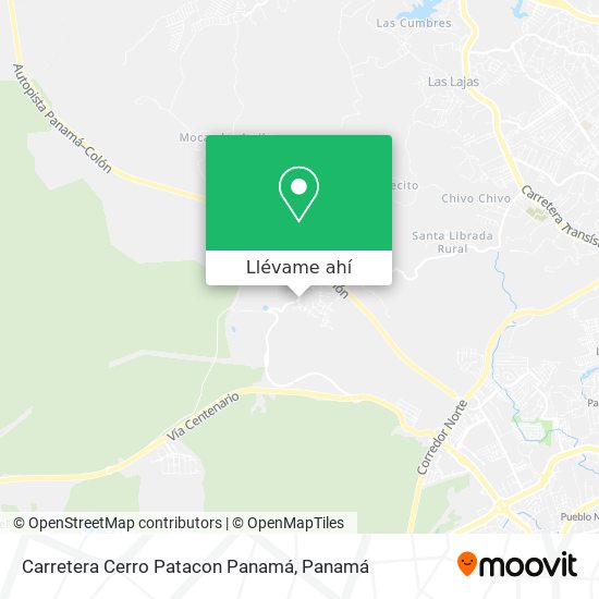 Mapa de Carretera Cerro Patacon   Panamá