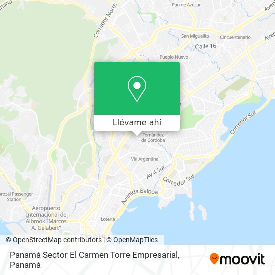 Mapa de Panamá  Sector El Carmen  Torre Empresarial