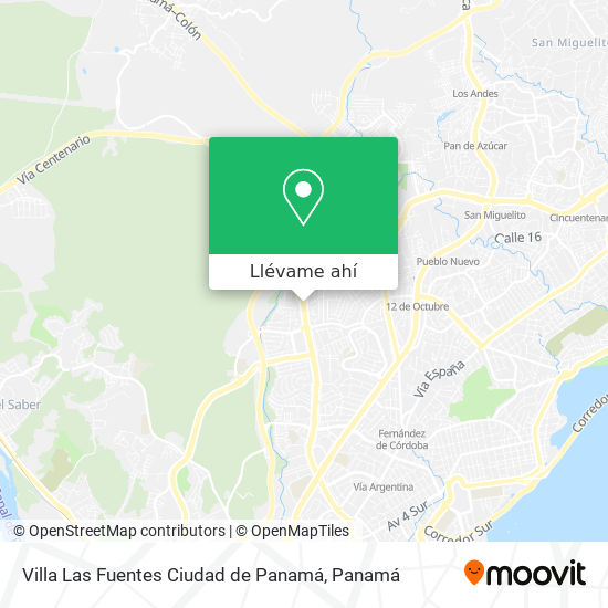 Mapa de Villa Las Fuentes  Ciudad de Panamá