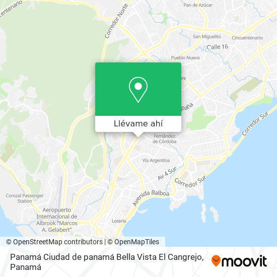 Mapa de Panamá  Ciudad de panamá  Bella Vista  El Cangrejo