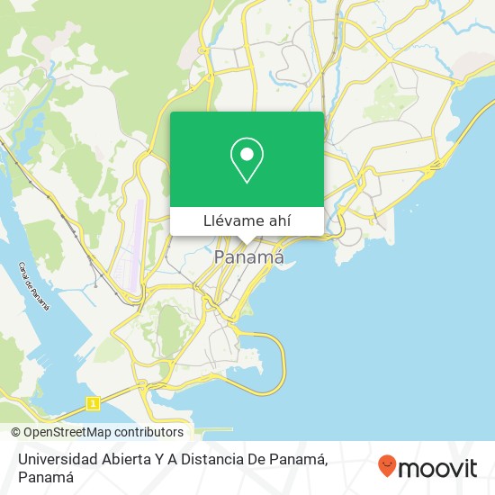 Mapa de Universidad Abierta Y A Distancia De Panamá