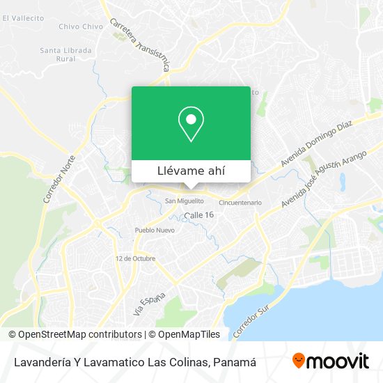 Mapa de Lavandería Y Lavamatico Las Colinas