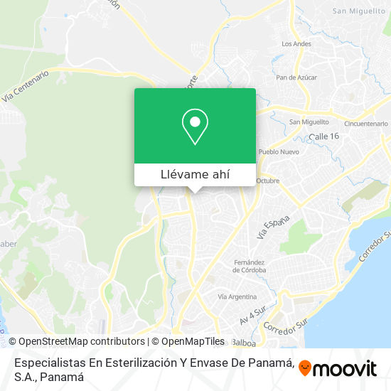 Mapa de Especialistas En Esterilización Y Envase De Panamá, S.A.