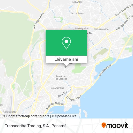 Mapa de Transcaribe Trading, S.A.
