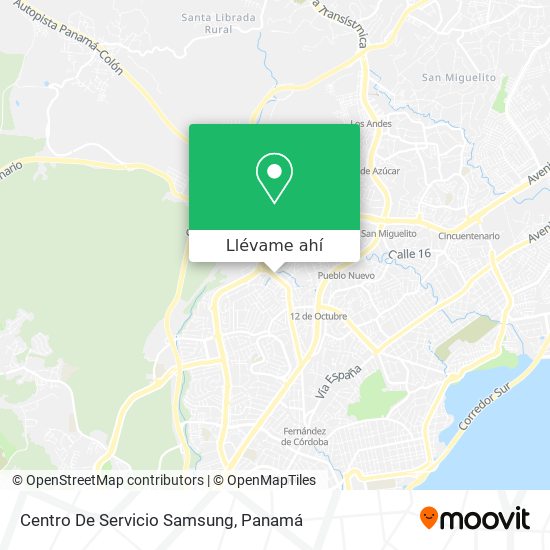 Mapa de Centro De Servicio Samsung