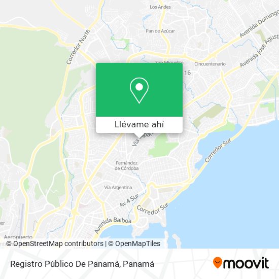 Mapa de Registro Público De Panamá