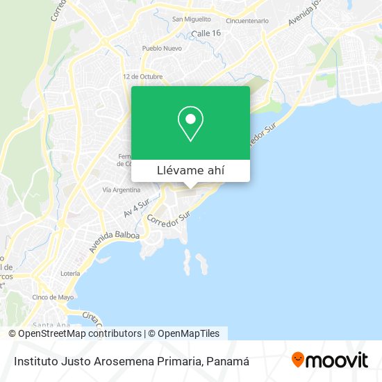 Mapa de Instituto Justo Arosemena Primaria