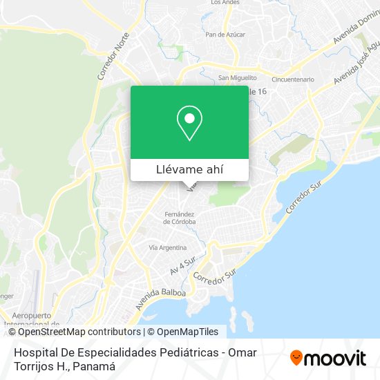 Mapa de Hospital De Especialidades Pediátricas - Omar Torrijos H.