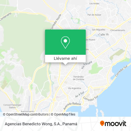 Mapa de Agencias Benedicto Wong, S.A.