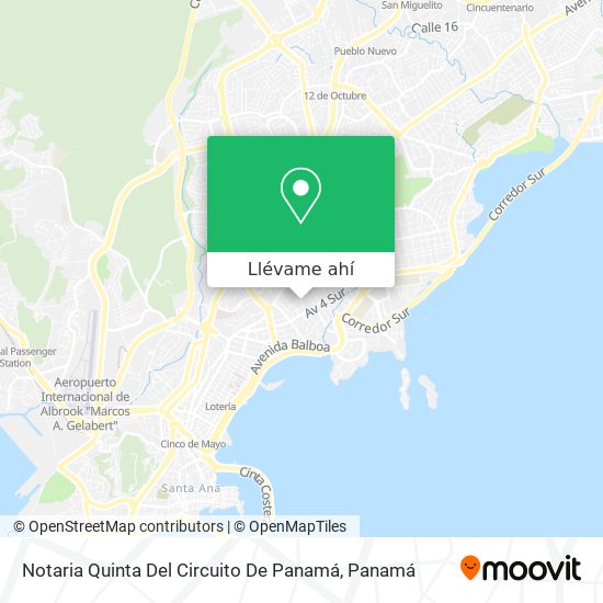 Mapa de Notaria Quinta Del Circuito De Panamá