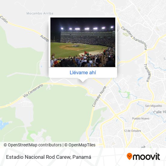 Mapa de Estadio Nacional Rod Carew