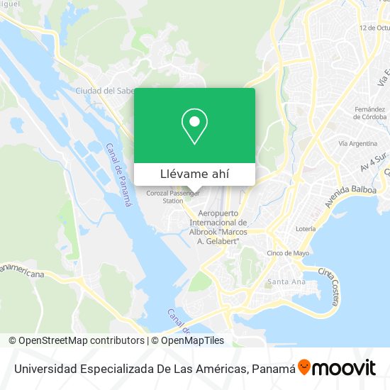 Mapa de Universidad Especializada De Las Américas
