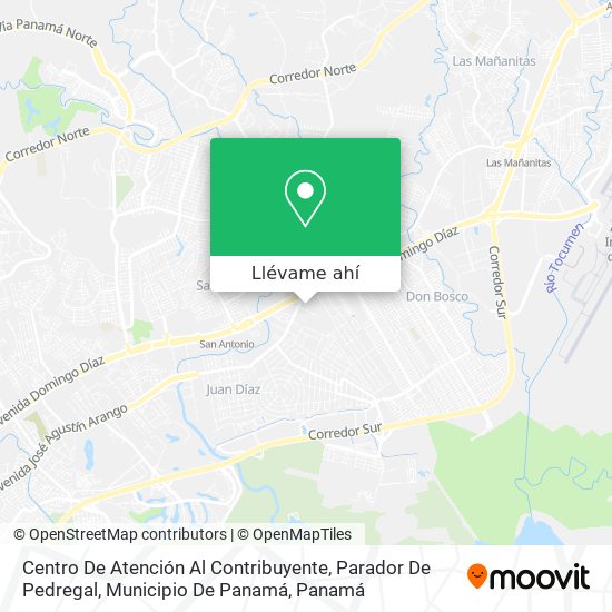 Mapa de Centro De Atención Al Contribuyente, Parador De Pedregal, Municipio De Panamá