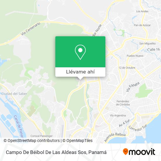 Mapa de Campo De Béibol De Las Aldeas Sos