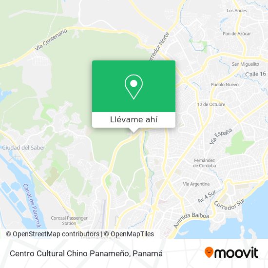 Mapa de Centro Cultural Chino Panameño
