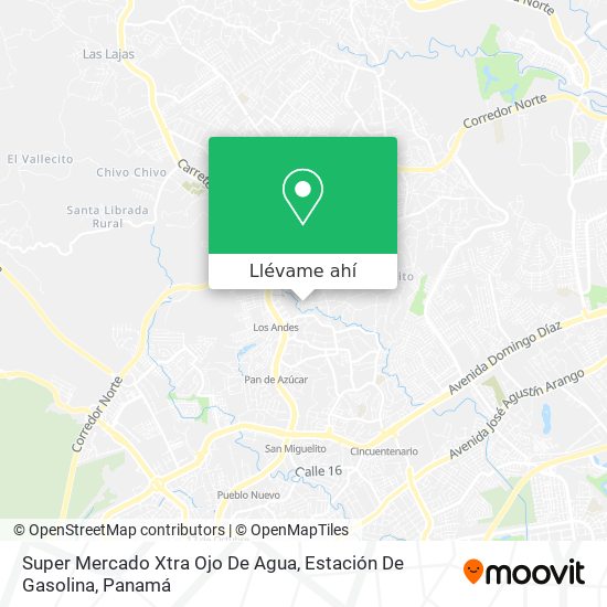 Mapa de Super Mercado Xtra Ojo De Agua, Estación De Gasolina