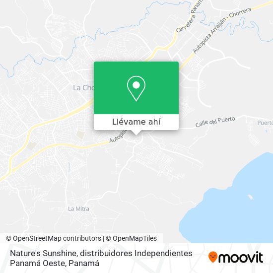 Mapa de Nature's Sunshine, distribuidores Independientes Panamá Oeste