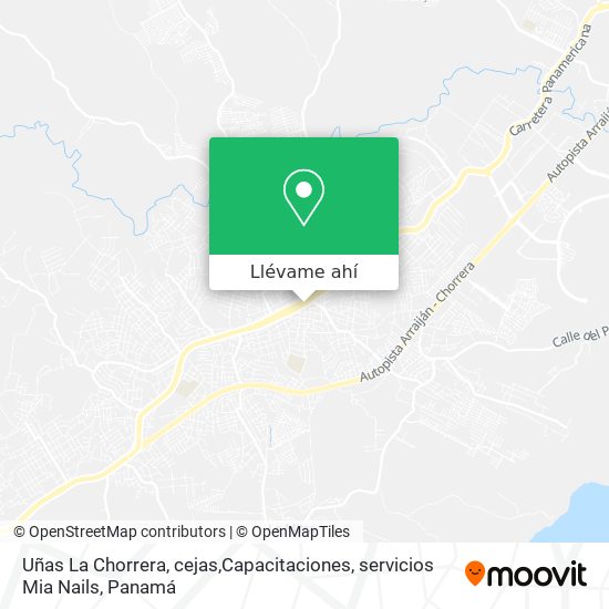 Mapa de Uñas La Chorrera, cejas,Capacitaciones, servicios Mia Nails