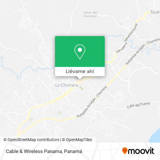 Mapa de Cable & Wireless Panama