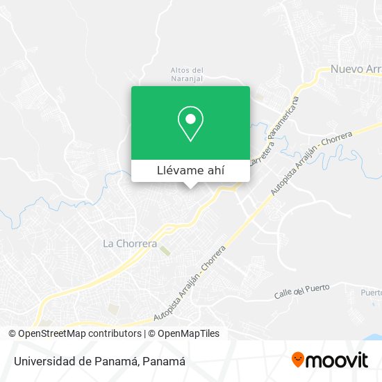 Mapa de Universidad de Panamá