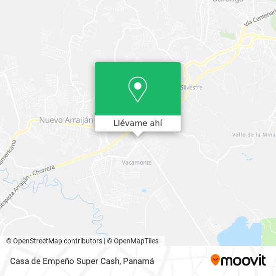 Mapa de Casa de Empeño Super Cash