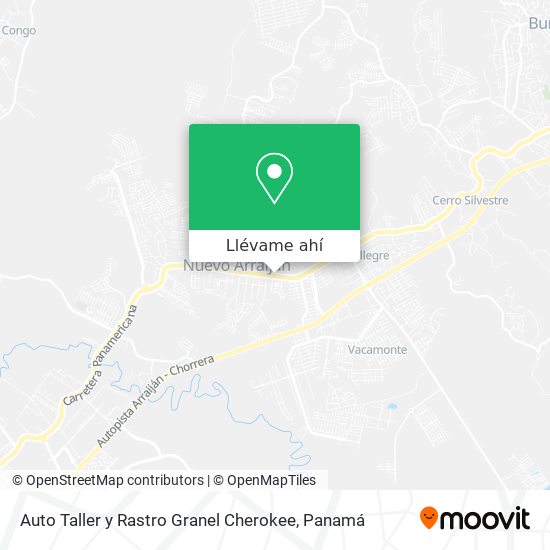 Mapa de Auto Taller y Rastro Granel Cherokee