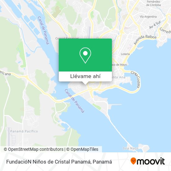 Mapa de FundacióN Niños de Cristal Panamá