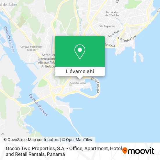 Mapa de Ocean Two Properties, S.A. - Office, Apartment, Hotel and Retail Rentals