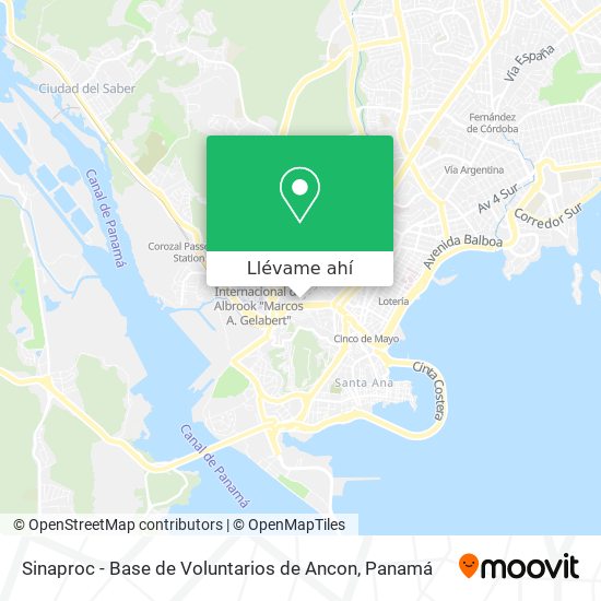 Mapa de Sinaproc - Base de Voluntarios de Ancon