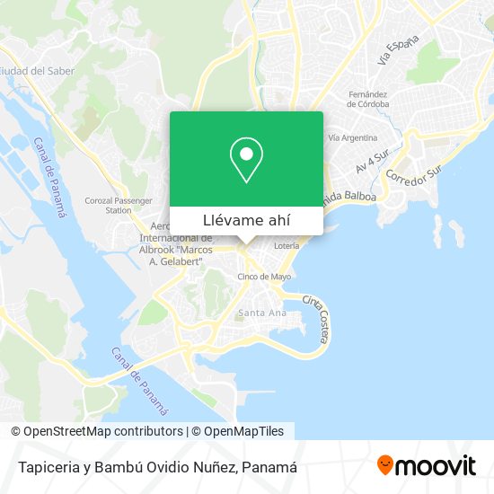 Mapa de Tapiceria y Bambú Ovidio Nuñez