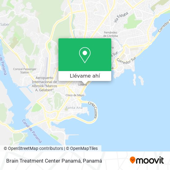 Mapa de Brain Treatment Center Panamá