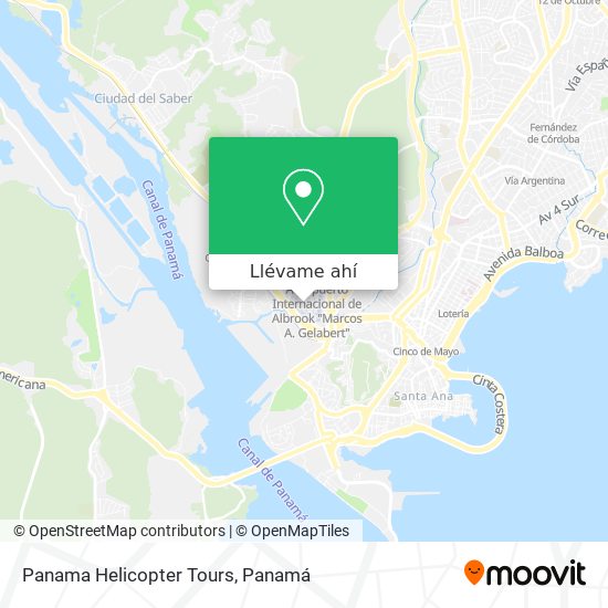 Mapa de Panama Helicopter Tours