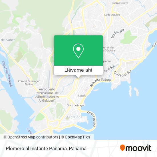 Mapa de Plomero al Instante Panamá
