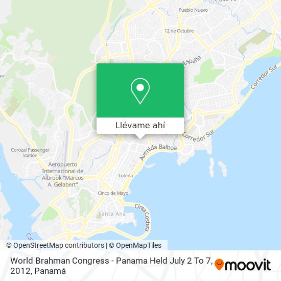 Mapa de World Brahman Congress - Panama Held July 2 To 7, 2012