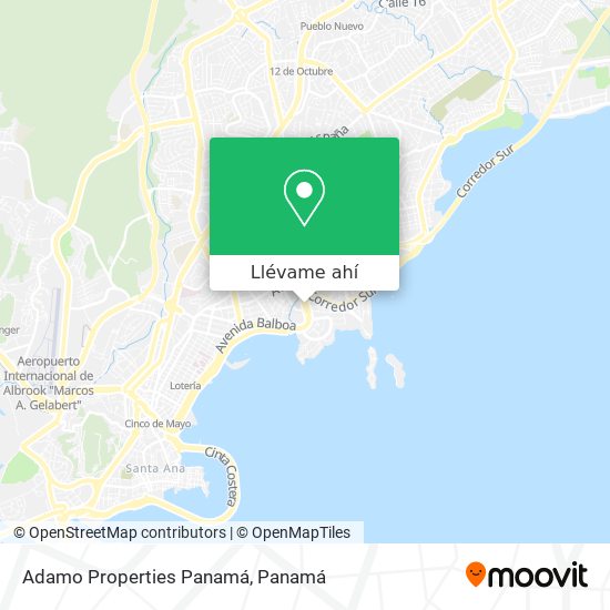 Mapa de Adamo Properties Panamá