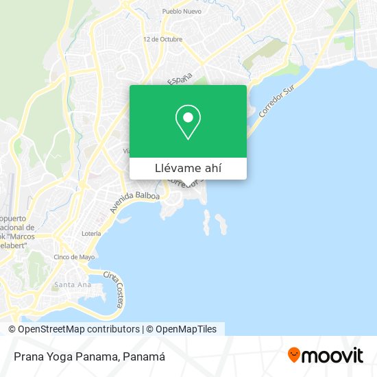 Mapa de Prana Yoga Panama