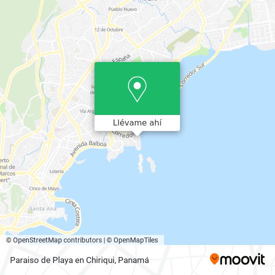 Mapa de Paraiso de Playa en Chiriqui