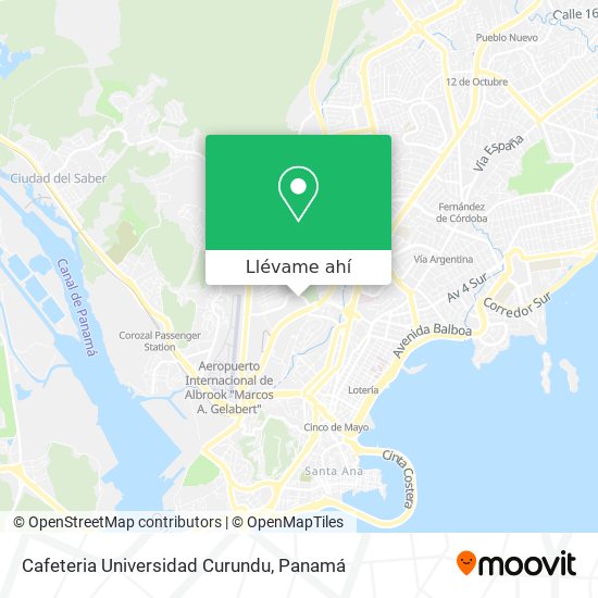 Mapa de Cafeteria Universidad Curundu