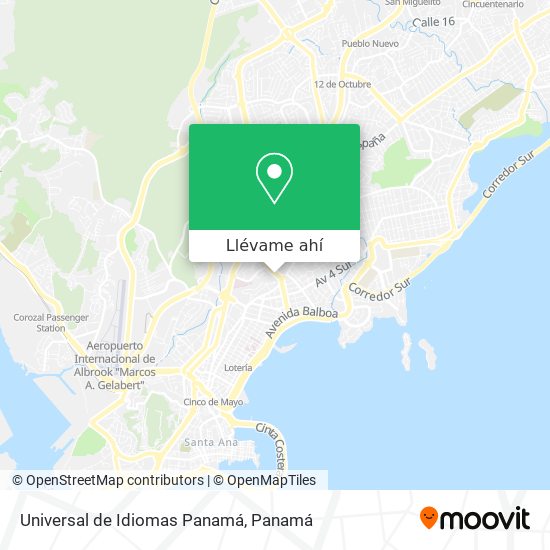 Mapa de Universal de Idiomas Panamá