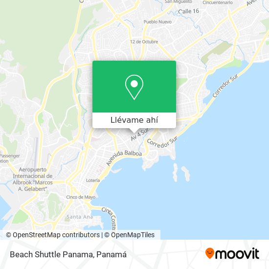 Mapa de Beach Shuttle Panama