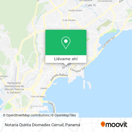 Mapa de Notaria Quinta Diomedes Cerrud