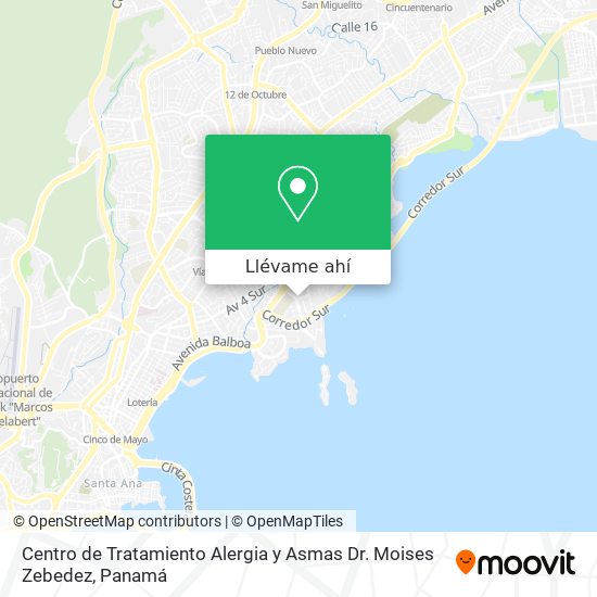Mapa de Centro de Tratamiento Alergia y Asmas Dr. Moises Zebedez