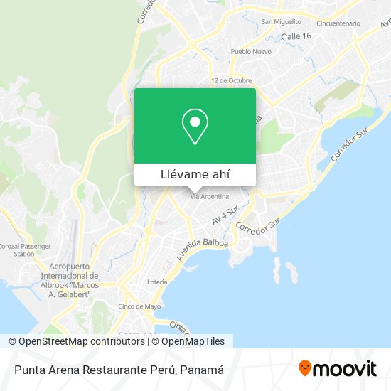 Mapa de Punta Arena Restaurante Perú