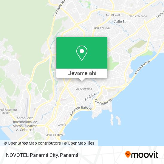 Mapa de NOVOTEL Panamá City